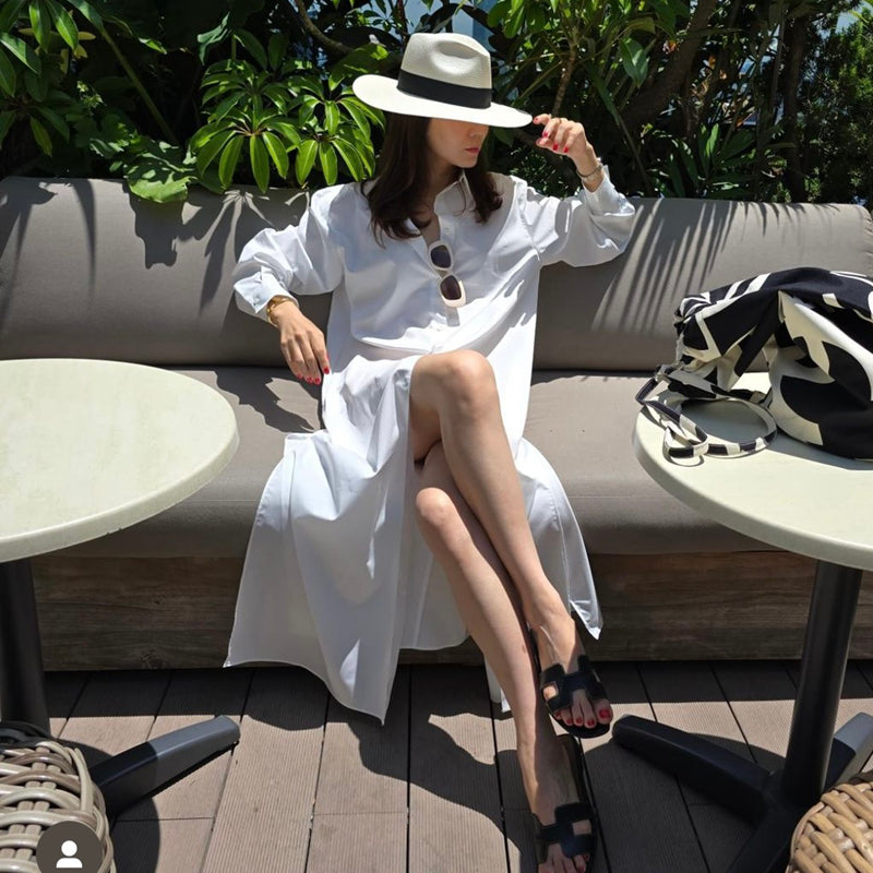 鬆弛感最迷人襯衫式長洋裝