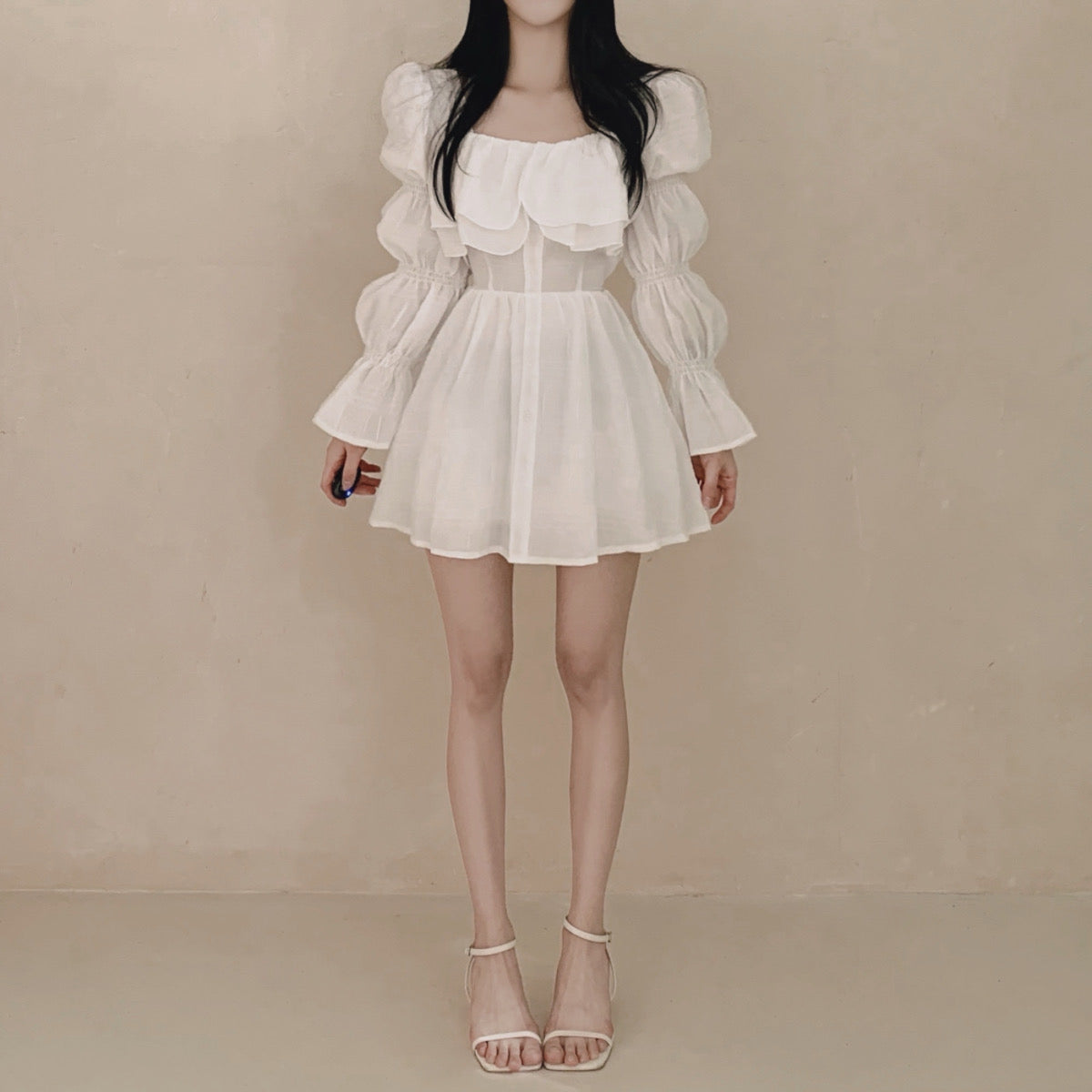 浪漫大荷葉氛圍感洋裝