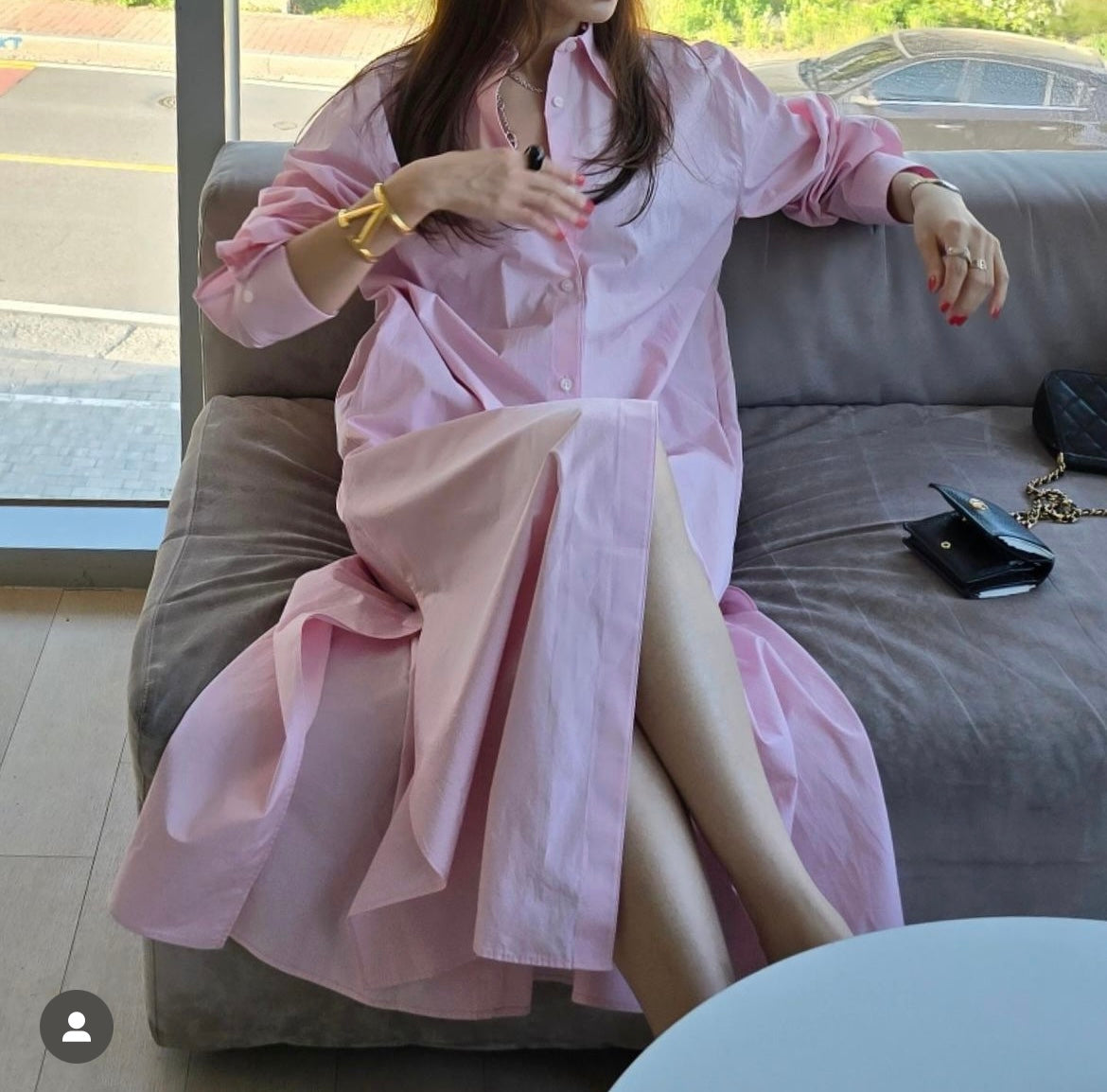 鬆弛感最迷人襯衫式長洋裝