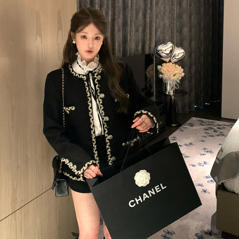 經典收藏貴氣編織粗花呢小香外套