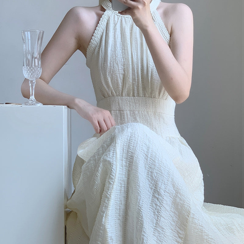 氣質女神削肩卦脖洋裝 - TWINKLE