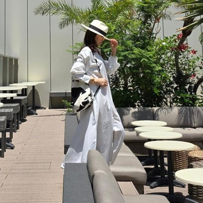 鬆弛感最迷人襯衫式長洋裝