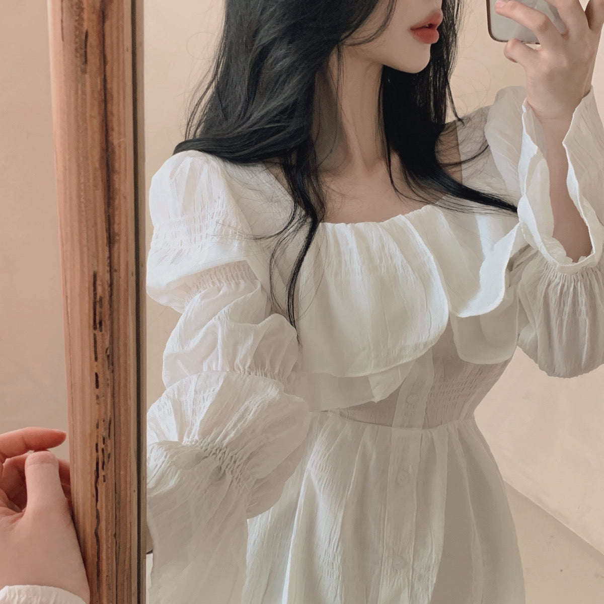 浪漫大荷葉氛圍感洋裝