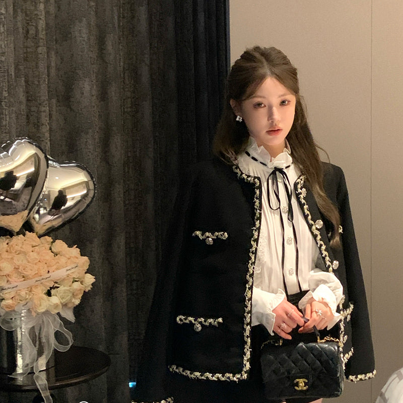 經典收藏貴氣編織粗花呢小香外套