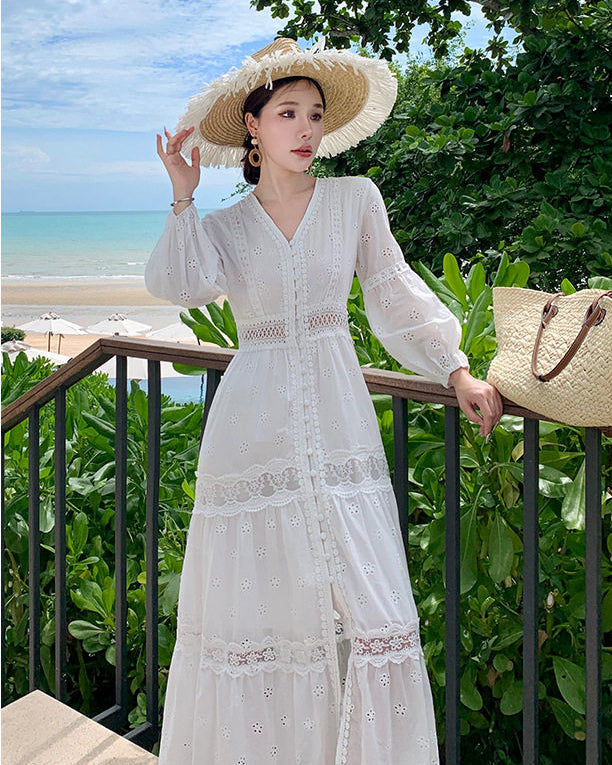 蕾絲刺繡仙女洋裝