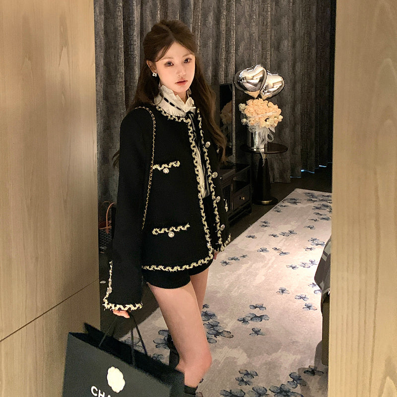 經典收藏貴氣編織粗花呢小香外套