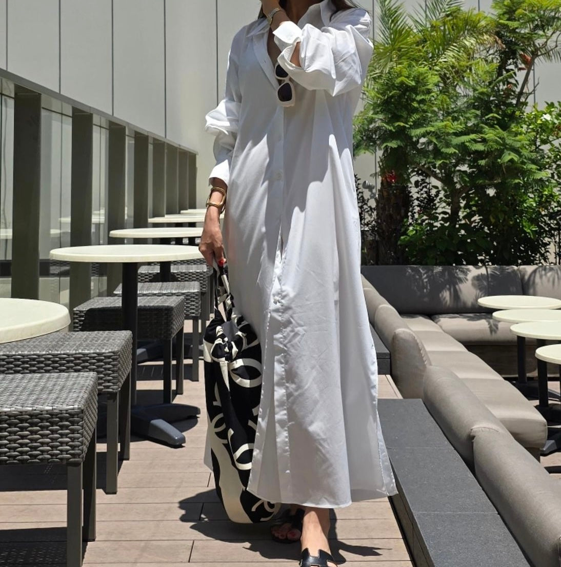 鬆弛感最迷人襯衫式長洋裝