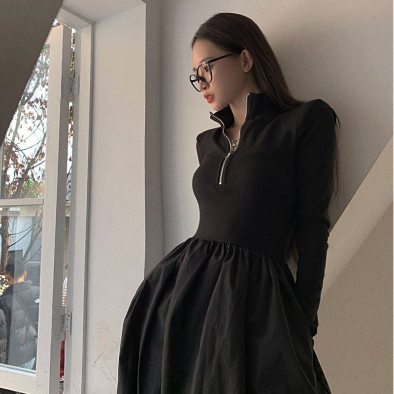 簡單出片好搭拉鍊洋裝