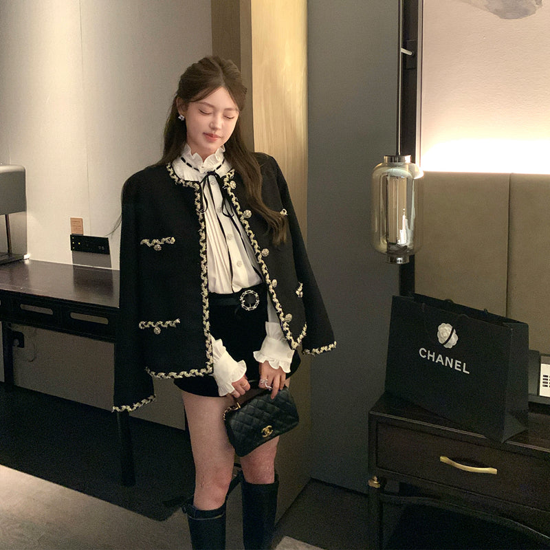 經典收藏貴氣編織粗花呢小香外套