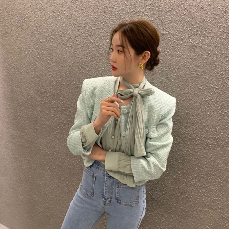 韓劇氣質小姊姊領帶上衣