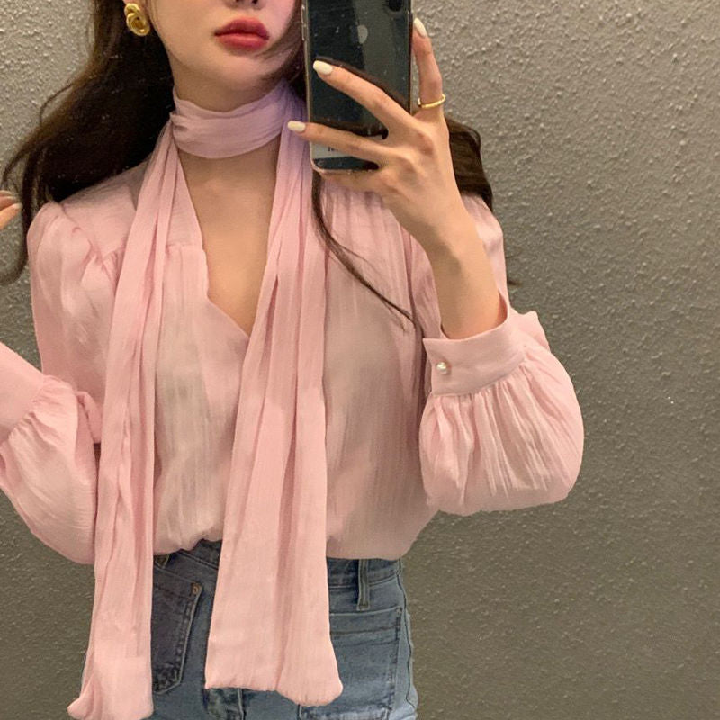 韓劇氣質小姊姊領帶上衣