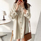 寬鬆溫柔鈕扣泡泡袖洋裝
