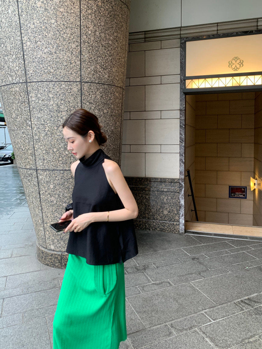 立領後飄帶名媛感上衣