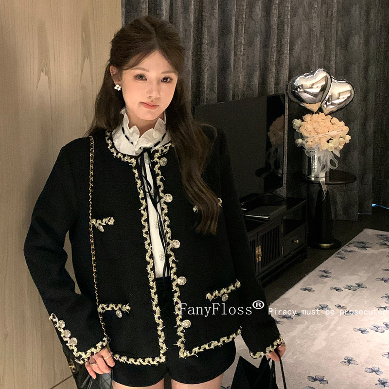 經典收藏貴氣編織粗花呢小香外套