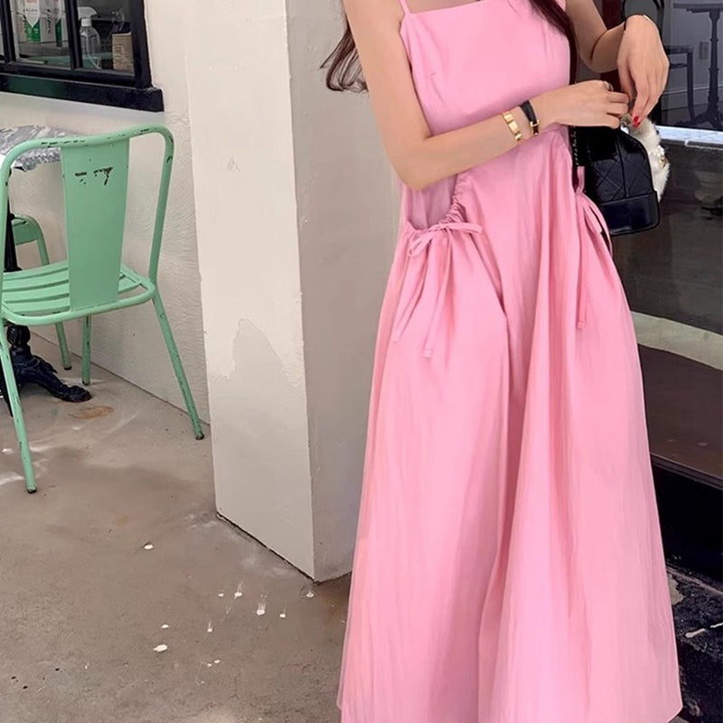 甜美口袋大裙襬洋裝