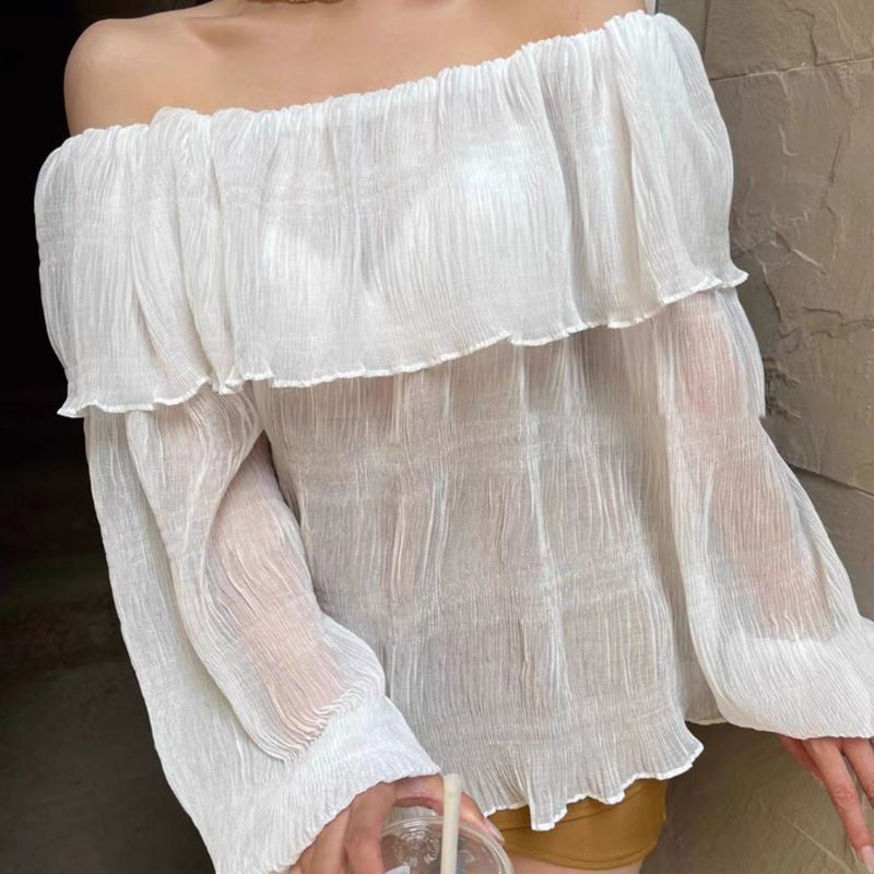 大荷葉露肩女人味上衣