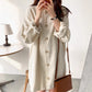 寬鬆溫柔鈕扣泡泡袖洋裝