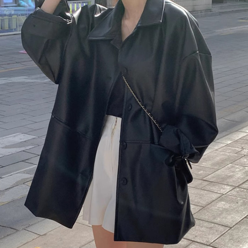 帥氣休閒寬鬆好搭皮外套