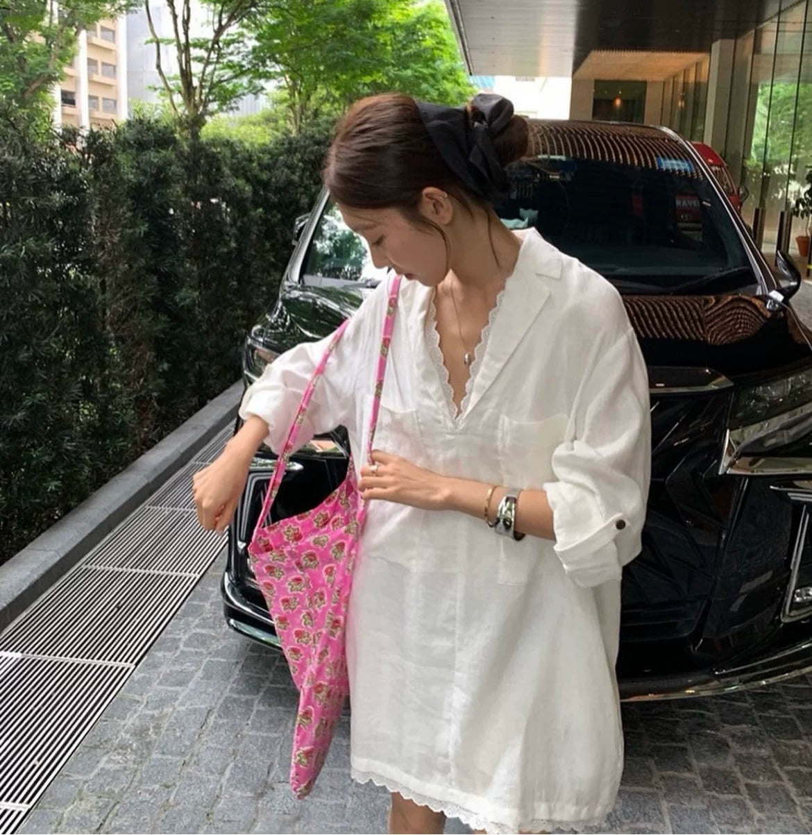 V領顯瘦鬆弛愜意洋裝