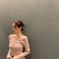 斜露肩優雅心機上衣