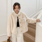 自信優雅小立領羔羊毛外套 - TWINKLE