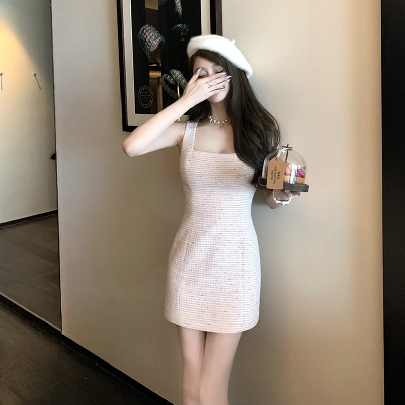最愛儀式感方領甜美小香無袖洋裝+罩衫