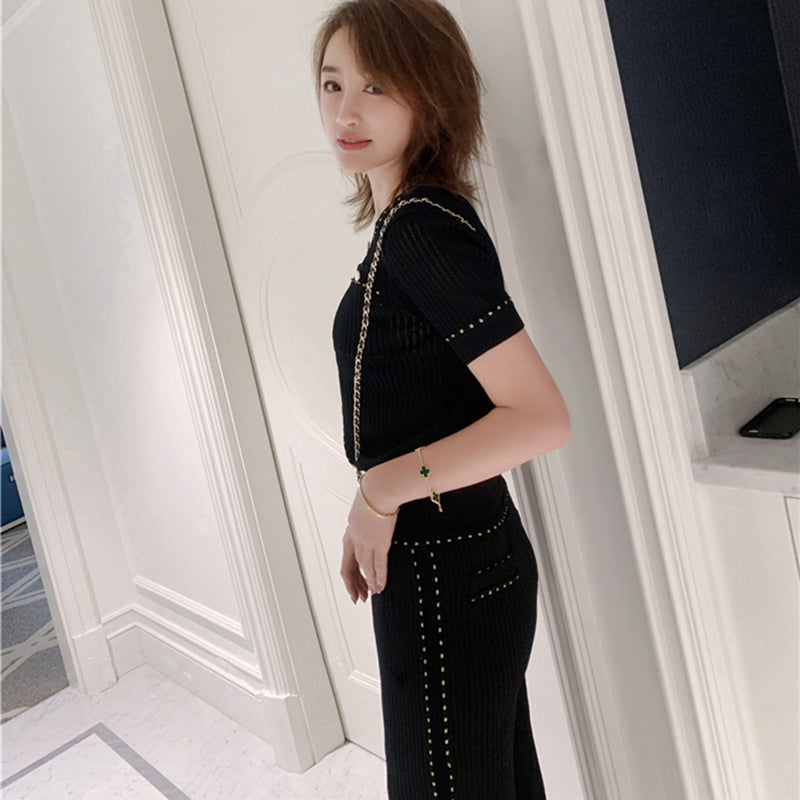 氣質名媛休閒質感小香褲套裝