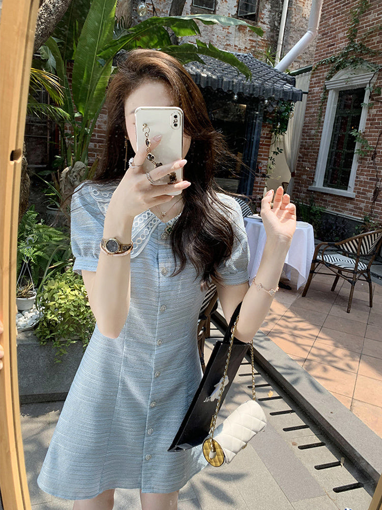 花瓣領甜美小貴婦洋裝 - TWINKLE