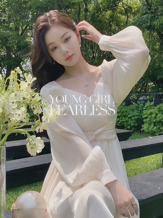 仙氣迷人交叉纏腰顯瘦收腰洋裝