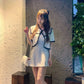 甜美流蘇毛邊百褶裙套裝 - TWINKLE